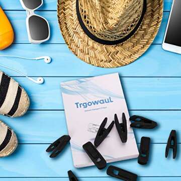 Trgowaul Velvet Hangers Clips, Pants Hangers Velvet Clips, Strong Finger Clips Perfect for Thin Velvet Hangers (60pc, Black)