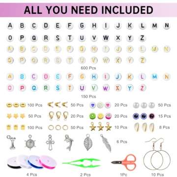 Redtwo Friendship Bracelet Kit Concert Bracelets Merch, 2 boxs 7200pcs Clay Beads Jewelry Making Kit with Number Letter Beads Album Inspired Bracelets Gift for Girls Kids Teen Crafts