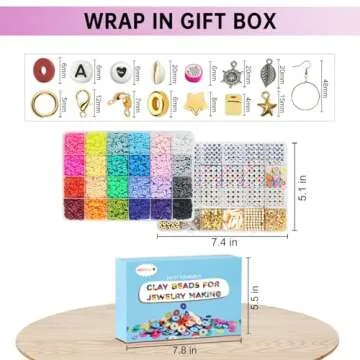 Redtwo Friendship Bracelet Kit Concert Bracelets Merch, 2 boxs 7200pcs Clay Beads Jewelry Making Kit with Number Letter Beads Album Inspired Bracelets Gift for Girls Kids Teen Crafts