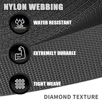 Nylon Webbing 1 Inch 1.5 Inch, Heavy Duty Nylon Webbing Strap 12 Yard, Durable Nylon Strapping for Indoor or Outdoor Gear, DIY Crafting, Repairing, (Black, 12 Yard)