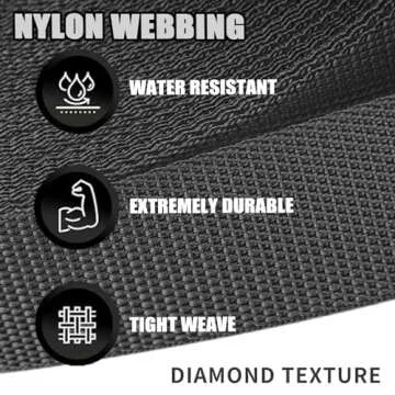 Nylon Webbing 1 Inch 1.5 Inch, Heavy Duty Nylon Webbing Strap 12 Yard, Durable Nylon Strapping for Indoor or Outdoor Gear, DIY Crafting, Repairing, (Black, 12 Yard)
