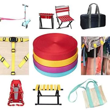 Nylon Webbing 1 Inch 1.5 Inch, Heavy Duty Nylon Webbing Strap 12 Yard, Durable Nylon Strapping for Indoor or Outdoor Gear, DIY Crafting, Repairing, (Black, 12 Yard)