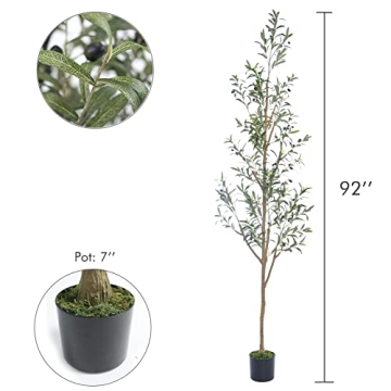 7.6FT Olive Tree - Tall, Skinny Artificial Plant