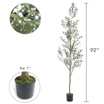7.6FT Olive Tree - Tall, Skinny Artificial Plant