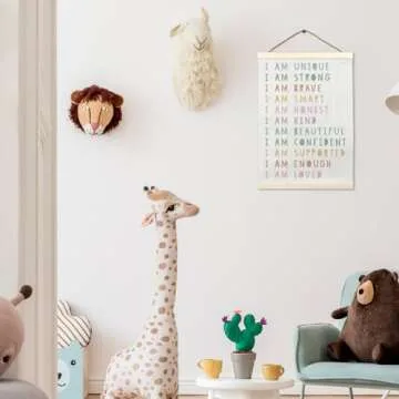 LKETW Inspirational Boho Poster Hanger Frame 12x16 Inch, Kids Room Wall Art, Nursery Wall Art with Wooden Frames, Positive Affirmations Hanging Banner Decor for Dorm Nursery Toddler Room