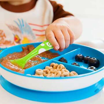 Munchkin Stay Put Divided Suction Toddler Plate Blue