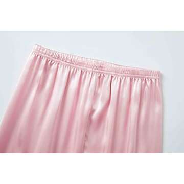 Topgal Big Girls Pajamas Size 14 - Quality Satin Cute Cat Long Sleeve Loungewear Pink