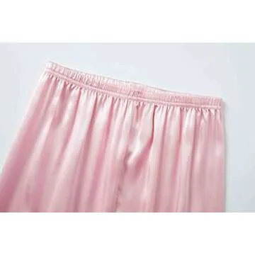 Topgal Big Girls Pajamas Size 14 - Quality Satin Cute Cat Long Sleeve Loungewear Pink