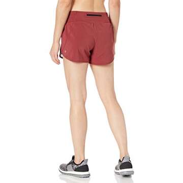 Amazon Essentials Women's Regular-Fit Ruched Waistband Woven Running Short - Ruby Red - Small