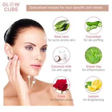 Glow Cube Ice Roller For Face Eyes and Neck To Brighten Skin & Enhance Your Natural Glow/Reusable Facial Treatment to Tighten & Tone Skin & De-Puff The Eye Area (Pink Crown)