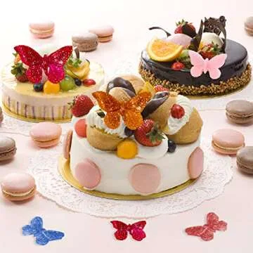 DAMOTK 6 Pack Pink Silicone Cake Molds - Butterfly, Rose, Leaves