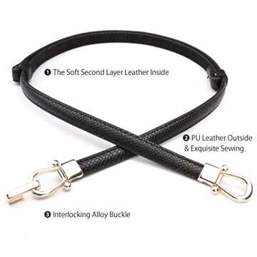 JASGOOD Leather Skinny Women Belt Thin Waist Belts for Dresses up to 43 Inches with Golden Buckle 3 Pack