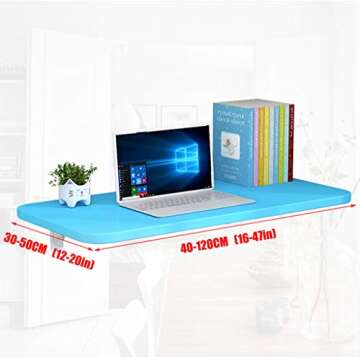 Folding Wall-Mounted Drop-Leaf Table, Cold Rolled Steel Folding Shelf Bench Table Bracket, Heavy Duty Wall Mount Table Kitchen & Dining Table Desk Computer Desk Trestle Desk