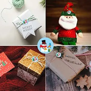 500 Pc Christmas Snowman Stickers Roll - 1 Inch 8 Designs Cartoon Snowman Holiday Roll Stickers for Seal, Party, Gift, Great for Kid As Christmas Reward or Gift