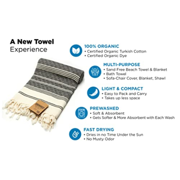 DEMMEX Turkish Beach Towels- 100% Organic Cotton & Quick Dry