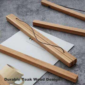 FALAMON 2 Pack Magnetic Poster Hanger Frame, 18x24 18x12 18x18 Teak Wood Magnet Poster Frame for Han...
