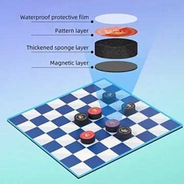 2 in 1 Checkers & Tic-Tac-Toe Travel Games for Kids