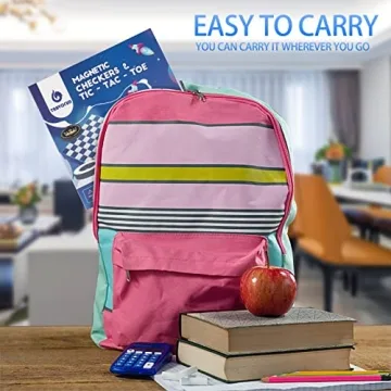 2 in 1 Checkers & Tic-Tac-Toe Travel Games for Kids