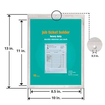 1InTheOffice Job Ticket Holders, 9" x 12", Clear, 10/Pack