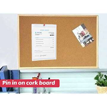 1InTheOffice Job Ticket Holders, 9" x 12", Clear, 10/Pack