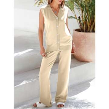 Stylish Tankaneo Women's Knit 2 Piece Lounge Set