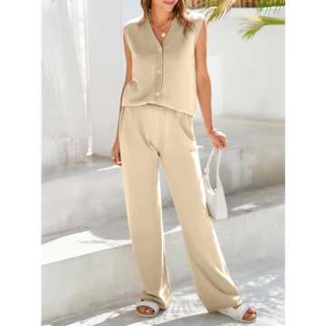 Stylish Tankaneo Women's Knit 2 Piece Lounge Set