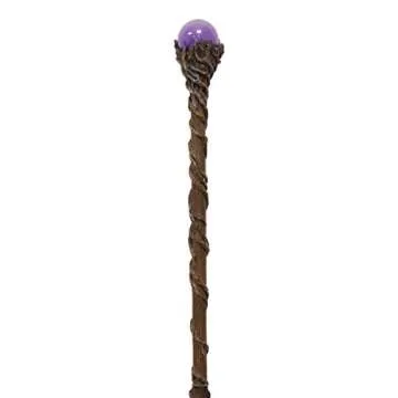 Ebros Merlin The Wizard Sorcerer Twisted Vines Staff with Glass Orb Handle 67" Long Decorative Costume Prop Accessory Walking Cane Decor Collectible Figurine NOT a Medical Walking Assistance Cane