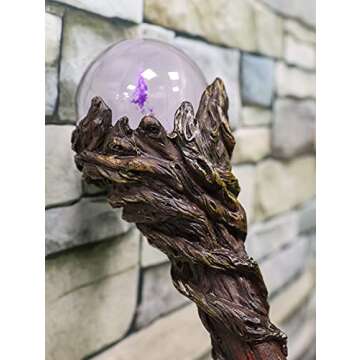 Ebros Merlin The Wizard Sorcerer Twisted Vines Staff with Glass Orb Handle 67" Long Decorative Costume Prop Accessory Walking Cane Decor Collectible Figurine NOT a Medical Walking Assistance Cane