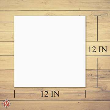Premium 12" x 12" Square Cardstock - 80lb Cover White Thick Card Stock Paper - Smooth Finish for Scr...