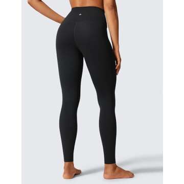 CRZ YOGA Womens Butterlift High Waisted Workout Leggings 28" - Pilates Gym Athletic Yoga Pants Buttery Soft Black Medium