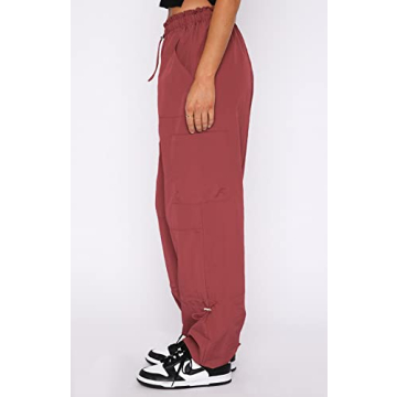 Buy DISCIPBUSH Baggy Cargo Pants for Women in Brick Red