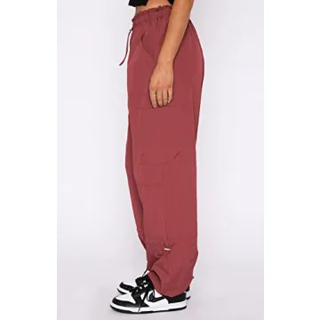 Buy DISCIPBUSH Baggy Cargo Pants for Women in Brick Red