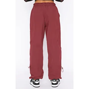 Buy DISCIPBUSH Baggy Cargo Pants for Women in Brick Red