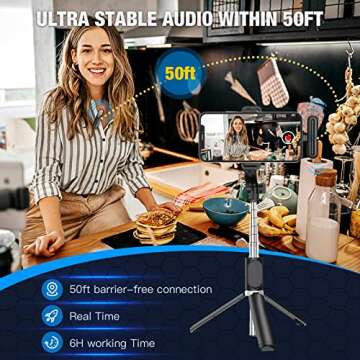 ATMPC Wireless Lavalier Microphone for iPhone Ipad with Charging Case, Video Recording Denoise Omni Lav Lapel Mic for Interview/YouTube/Vlog/Live Streaming/Tiktok/Content Creator