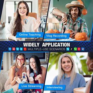 ATMPC Wireless Lavalier Microphone for iPhone Ipad with Charging Case, Video Recording Denoise Omni Lav Lapel Mic for Interview/YouTube/Vlog/Live Streaming/Tiktok/Content Creator