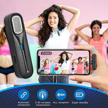 ATMPC Wireless Lavalier Microphone for iPhone Ipad with Charging Case, Video Recording Denoise Omni Lav Lapel Mic for Interview/YouTube/Vlog/Live Streaming/Tiktok/Content Creator