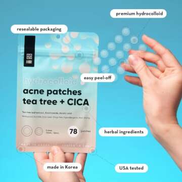 LE GUSHE Korean Pimple Patches for Face (78 Dots) - Hydrocolloid Acne Patches with Tea Tree Oil - Invisible Zit Stickers - Dermatologist Tested - Korean Skin Care