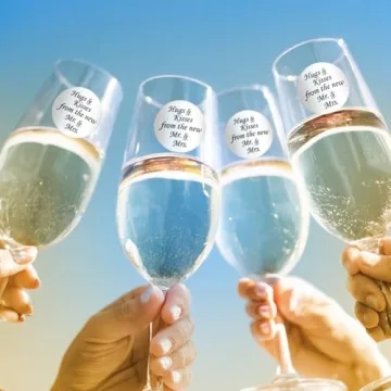 324 Hugs and Kisses from The New Mr. & Mrs. Kiss Wedding Stickers, Chocolate Drops Labels Stickers for Weddings, Bridal Shower Engagement Party Decorations, Kisses Favors Decor. Made in USA