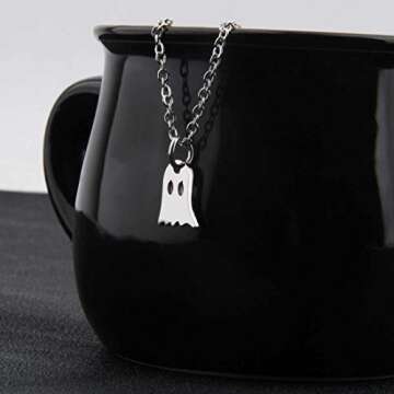 BNQL Tiny Cute Ghost Necklace Halloween Funny Jewelry