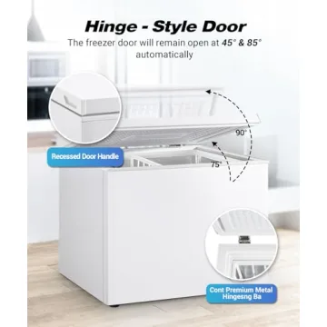 Rosmena Chest Freezer 5 Cubic Feet with Adjustable Temp