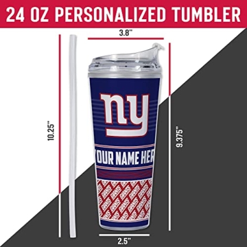 Personalized New York Giants 24oz Tumbler - Perfect Gift
