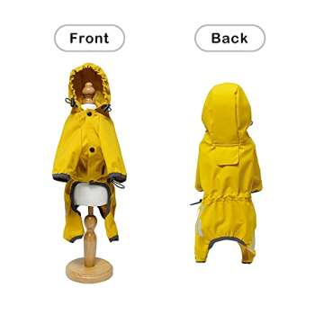 Cosibell Dog Raincoat, Waterproof Doggie Raincoats with Hood for Small Medium Dogs, Dog Rain Jacket with Reflective Strap, Lightweight Jacket with Hole(XL, Yellow)