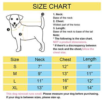 Cosibell Dog Raincoat, Waterproof Doggie Raincoats with Hood for Small Medium Dogs, Dog Rain Jacket with Reflective Strap, Lightweight Jacket with Hole(XL, Yellow)