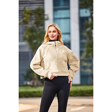 XWEAIJ Women's Fleece-Lined Half Zip Hoodie 2024