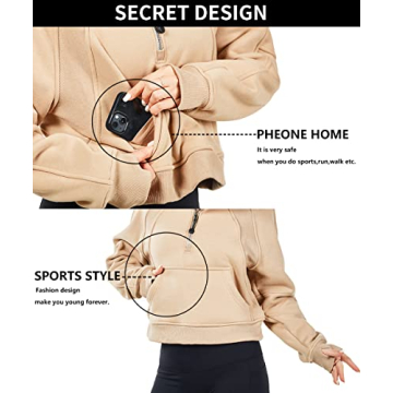 XWEAIJ Women's Fleece-Lined Half Zip Hoodie 2024