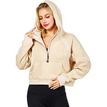 XWEAIJ Women's Fleece-Lined Half Zip Hoodie 2024
