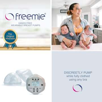 Freemie Liberty II Deluxe Hands-Free Wearable Breast Pump System for Discreet Pumping | Quiet Rechar...