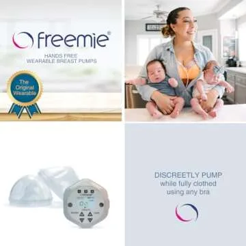 Freemie Liberty II Deluxe Hands-Free Wearable Breast Pump System for Discreet Pumping | Quiet Rechar...
