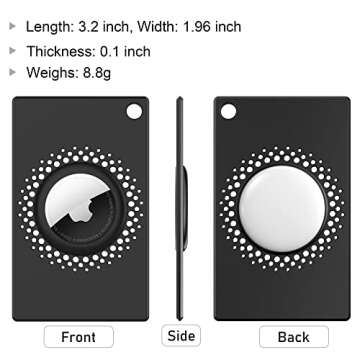 [2 Pack] for Airtag Wallet Holder, Slim Thin Airtag Wallet Card, Credit Card Size Wallet Case Holder for AirTag for Purse, Handbag, Clutch, Wristlet (Black)