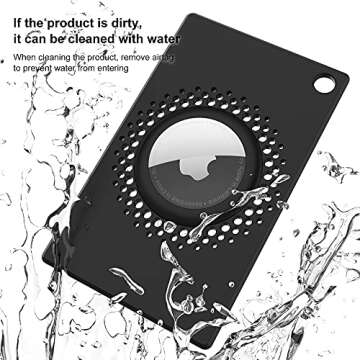 [2 Pack] for Airtag Wallet Holder, Slim Thin Airtag Wallet Card, Credit Card Size Wallet Case Holder for AirTag for Purse, Handbag, Clutch, Wristlet (Black)